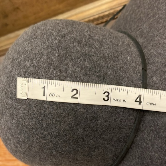 PHENIX Fedora Round Crown 100% Wool - Wide Brim -Grey -Boho Chic Hat - OS - Picture 5 of 9